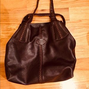 Large Tods purse in chocolate brown